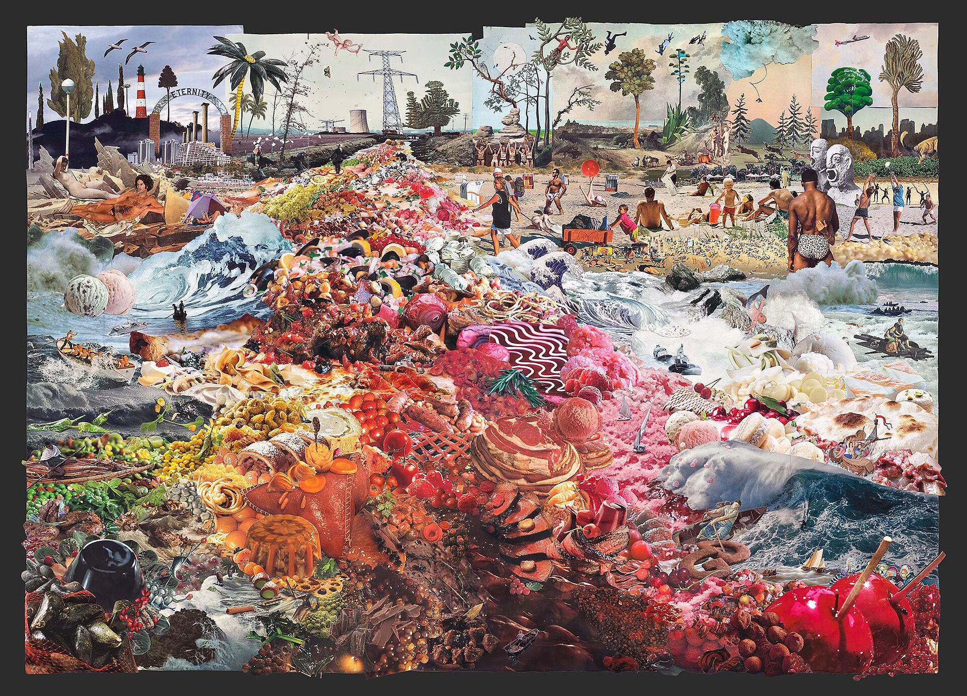 Der süsse Brei, 2025
Analoge Collage aus Printmaterial
91 x 129 cm
(Fotografie@Mark Niedermann)