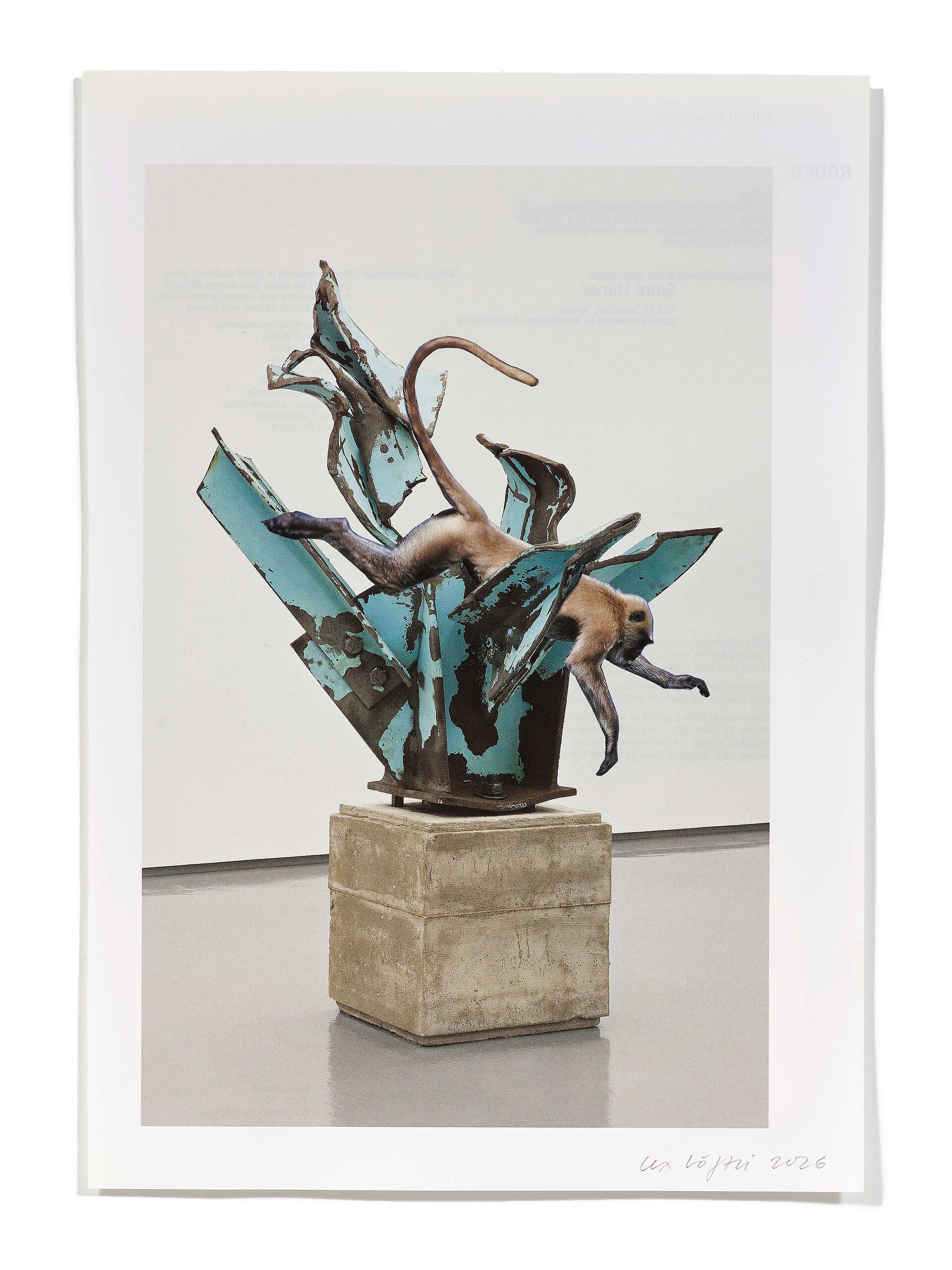 Primaten (S. Wyller), 2026
Analoge Collage aus Printmaterial
ca. A4
Privatbesitz
(Fotografie: © Mark Niedermann, Basel)