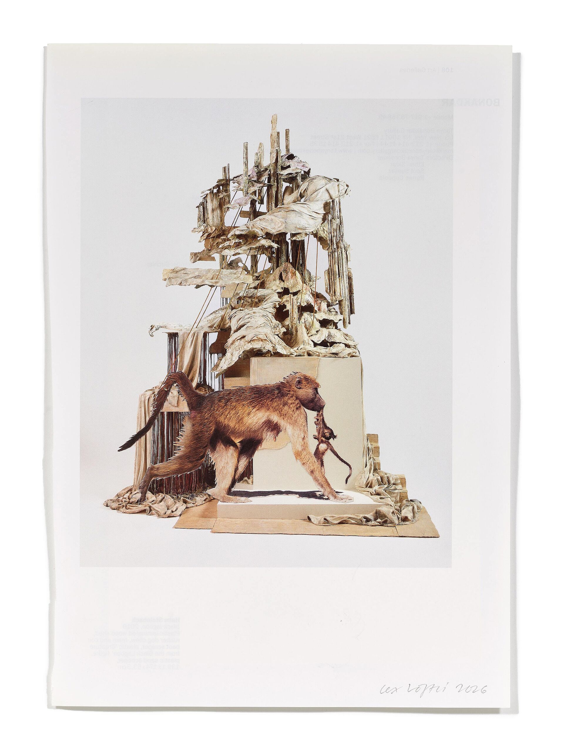 Primaten (D. Al Hadid), 2026
Analoge Collage aus Printmaterial
ca. A4
(Fotografie: © Mark Niedermann, Basel)