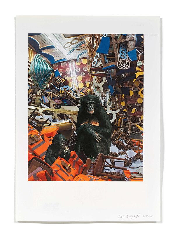 Primaten (T. Hirschhorn) Primaten (T. Hirschhorn), 2026
Analoge Collage aus Printmaterial
ca. A4
(Fotografie: © Mark Niedermann, Basel)