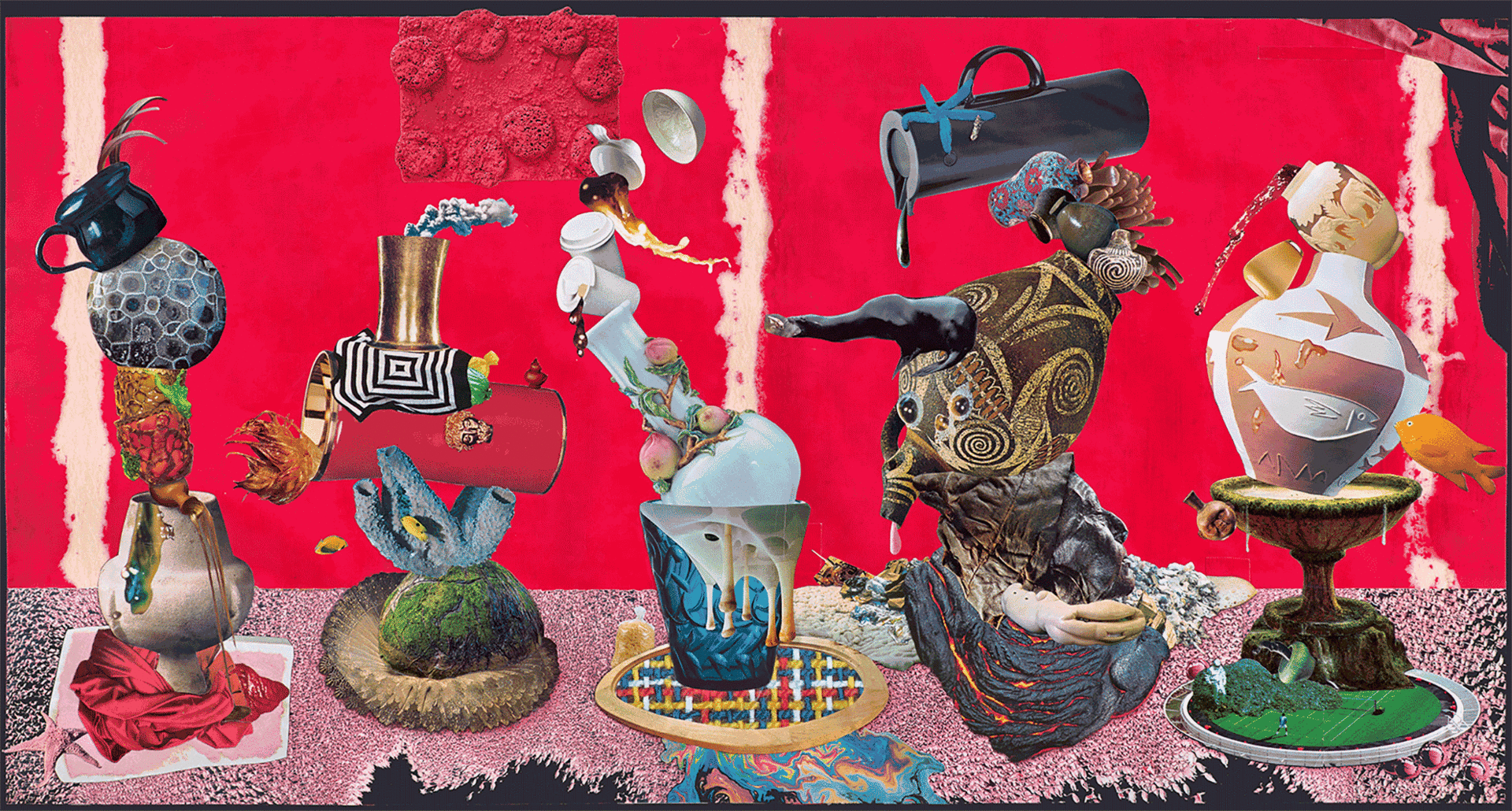 Balance, 2023 
Analoge Collage
67 × 128 cm
(Fotografie: © Mark Niedermann, Basel)